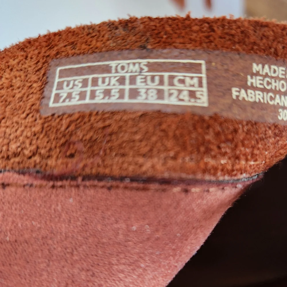 Toms Fringe Suede Ankle Boots - Brown Rust Pumpkin Womens 7.5